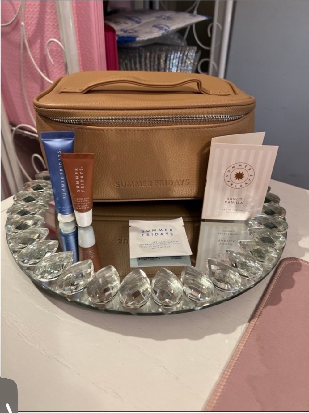 Summer Fridays Travel Size Beauty with Tan Vanity Case
